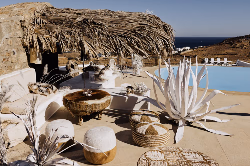 Wedding in Greece. Mykonos. Gazebo.