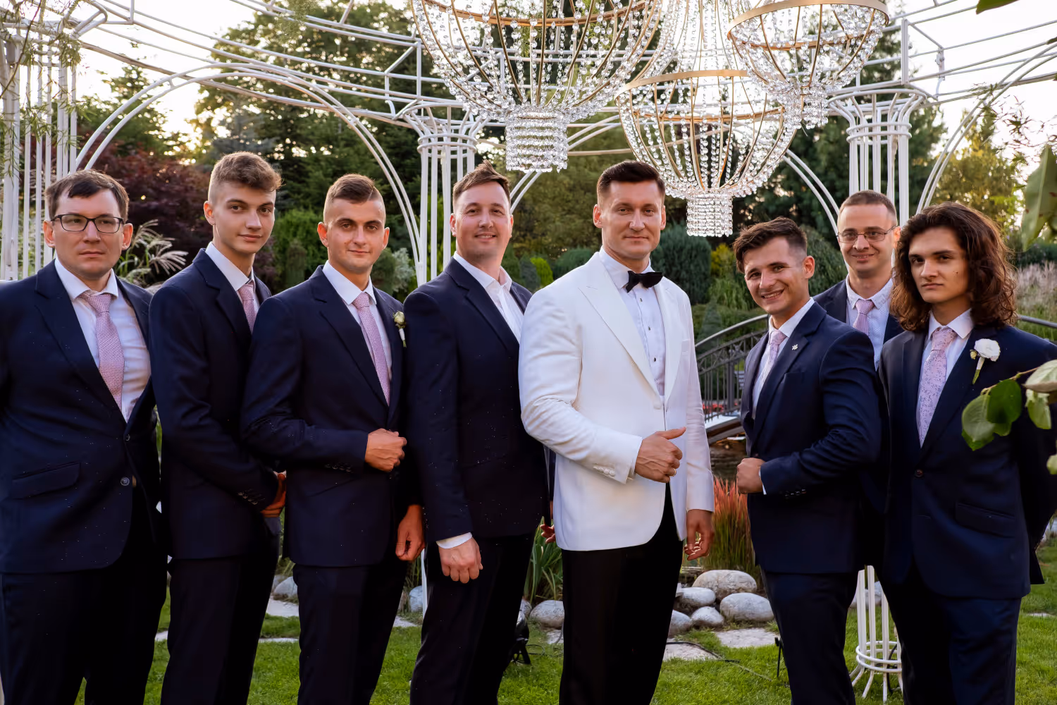Wedding in Piekary Śląskie. Poland. A shot of the groom with his friends